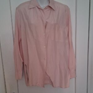 Tracy M Light Pink Silk-Linen Blend Shirt Size M